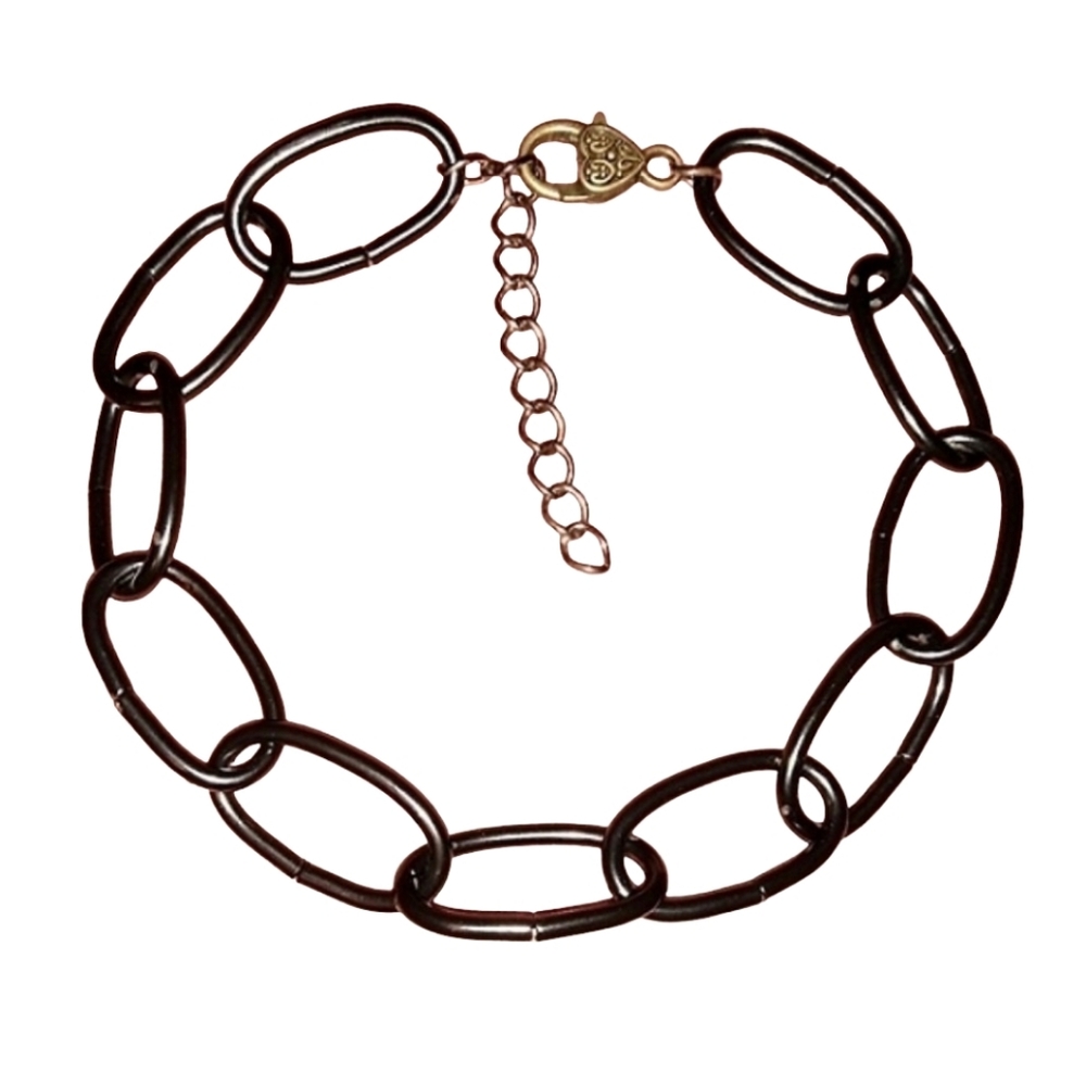 Big Hardware Choker Black Chain Necklace Goth Grunge Biker Punk Thick Handmade